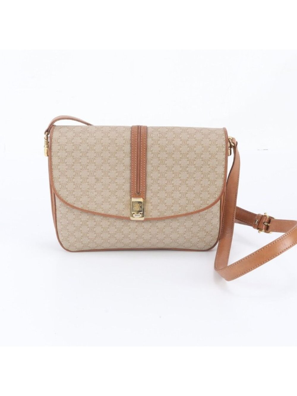 Celine Vintage Macadam Leather Shoulder Bag